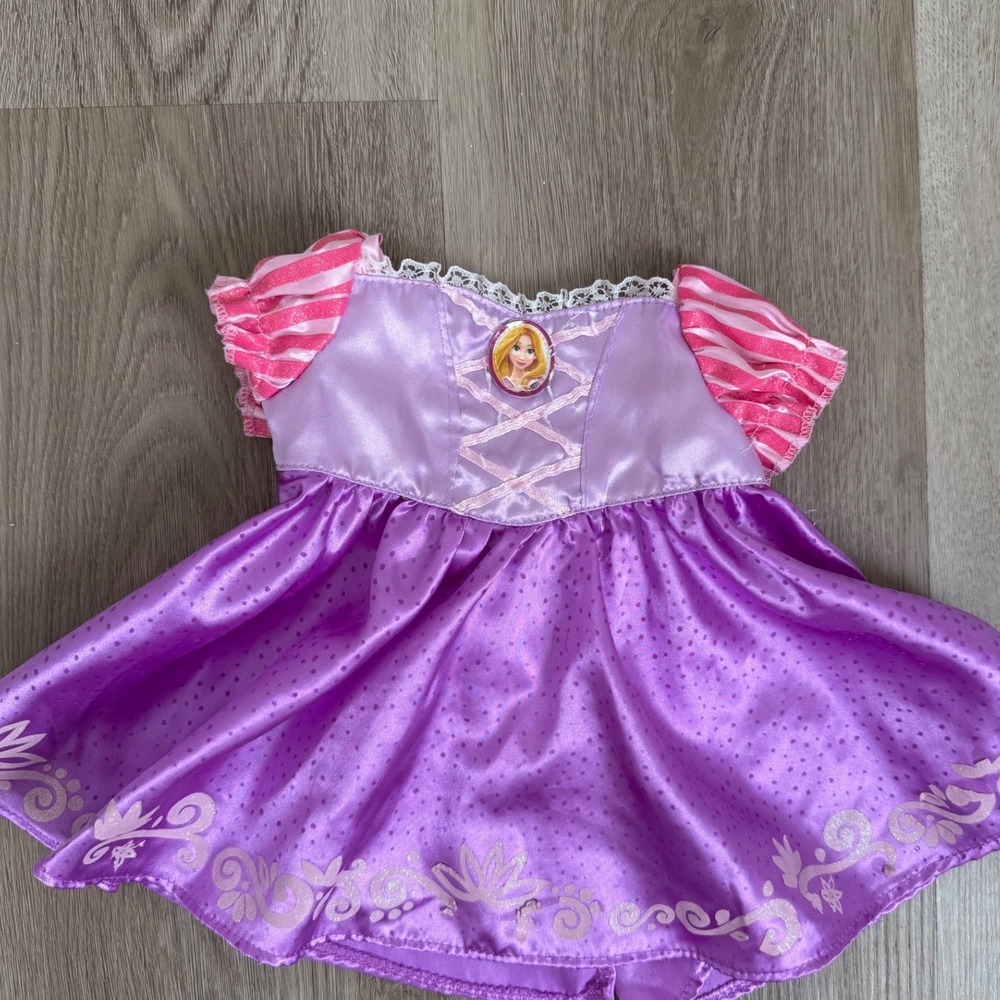 Build a Bear Disney Princess Rapunzel Purple Satin Dress Costume Plush Outfit